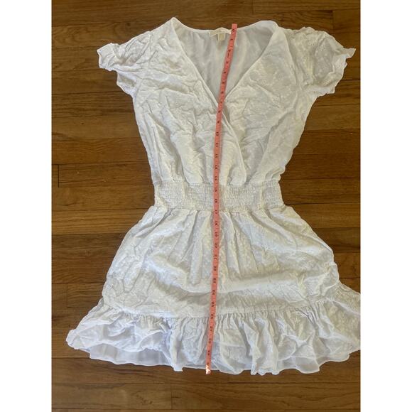 Michael Kors Julia Smocked Eyelet Flutter Dress White S - Picture 6 of 12